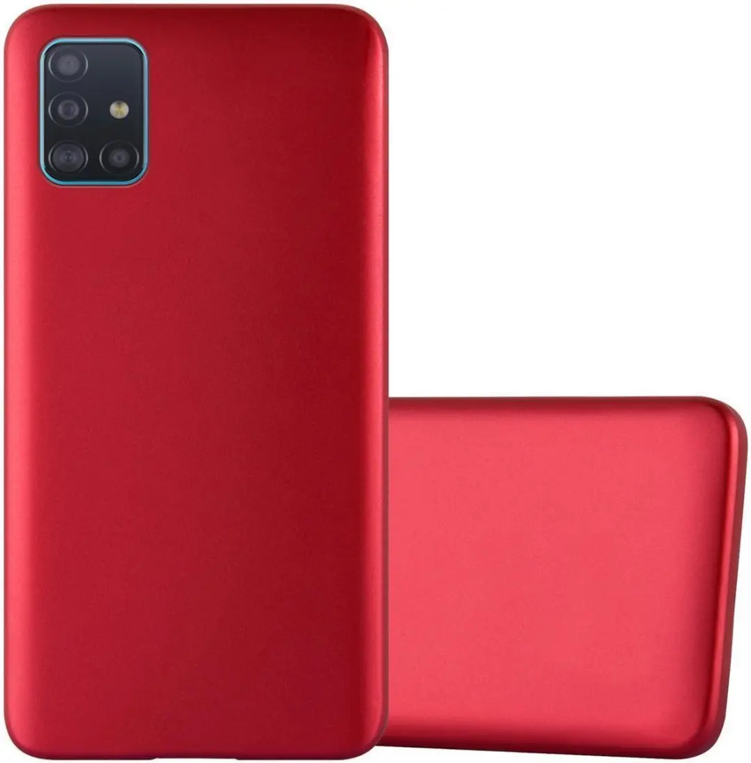 Cadorabo Hoesje geschikt voor Samsung Galaxy A71 5G in METALLIC ROOD