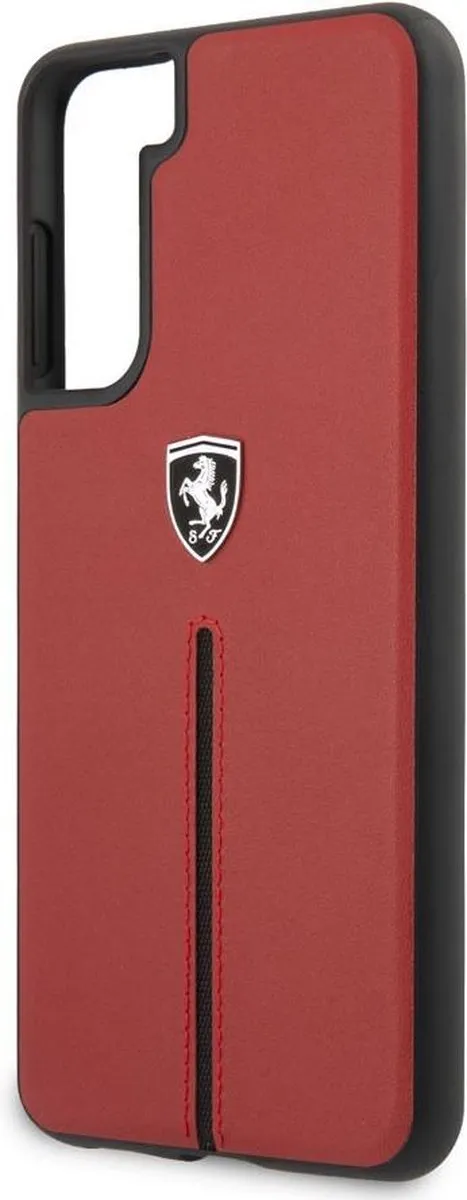 Ferrari Samsung Galaxy S21 Hoesje - Effen Rood Leer
