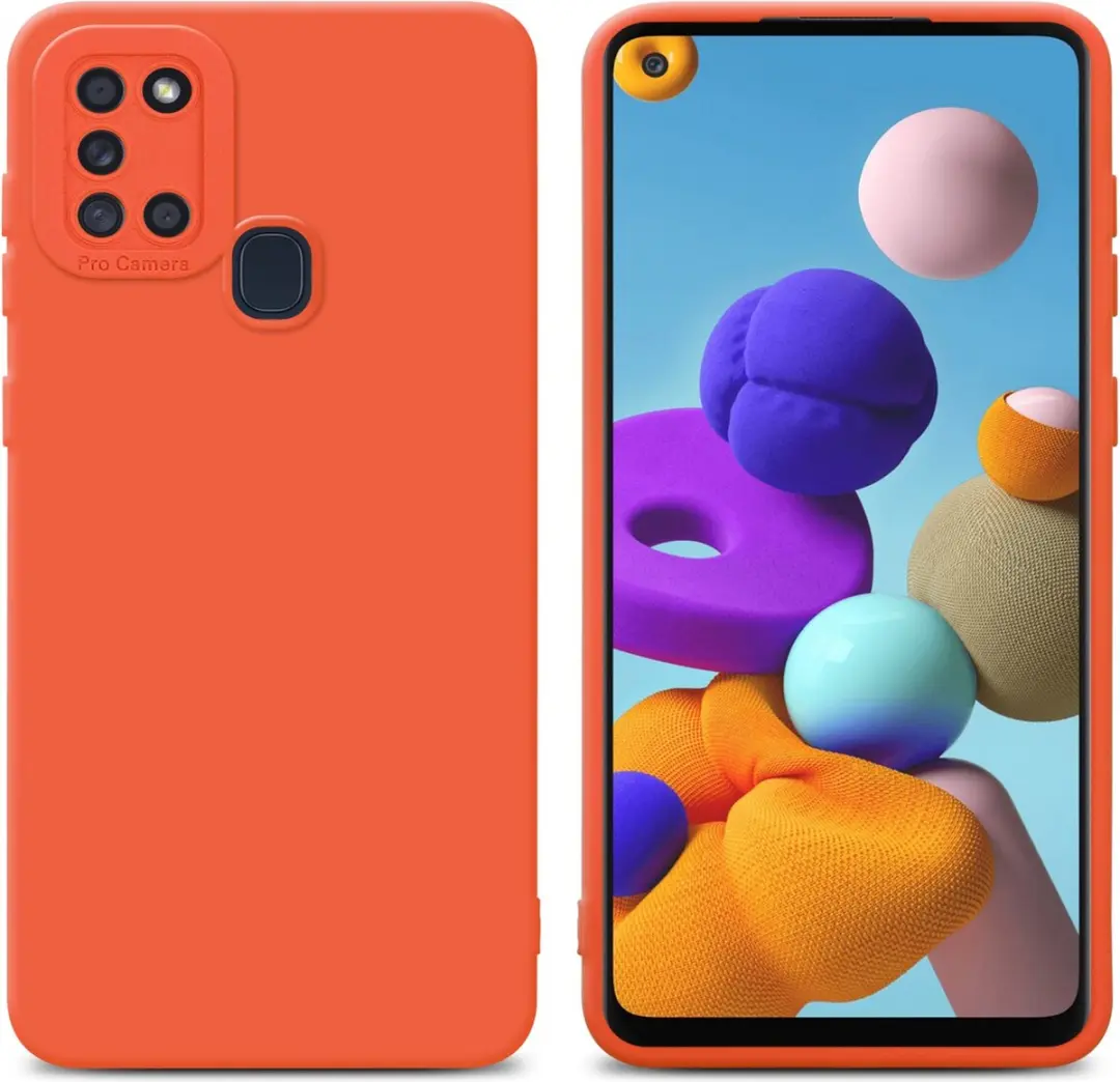 Cadorabo Hoesje geschikt voor Samsung Galaxy A21s in FLUID ORANJE