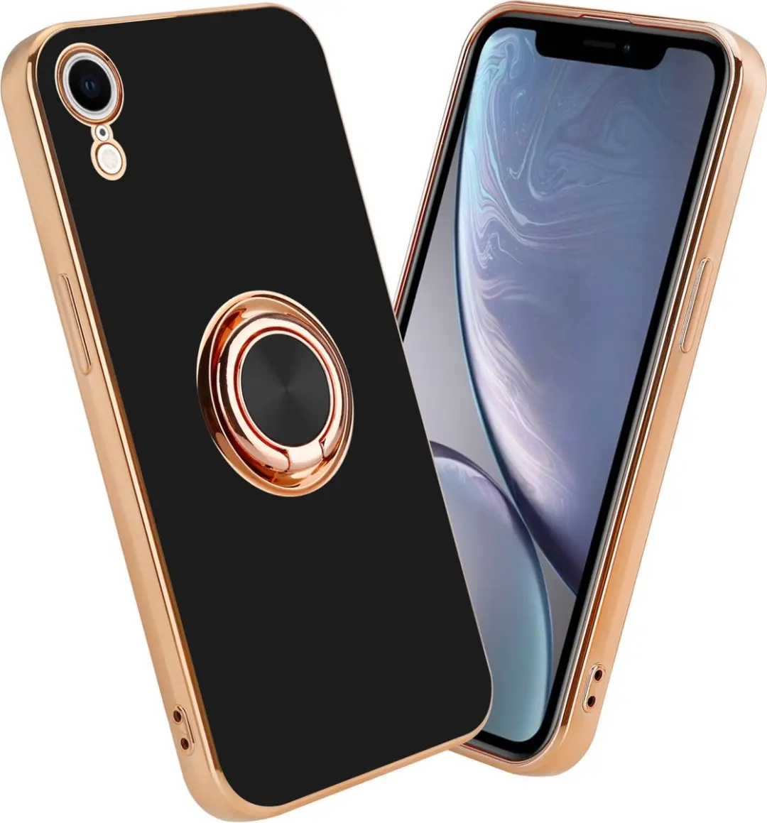 Cadorabo Hoesje geschikt voor Apple iPhone XR in Glossy Zwart