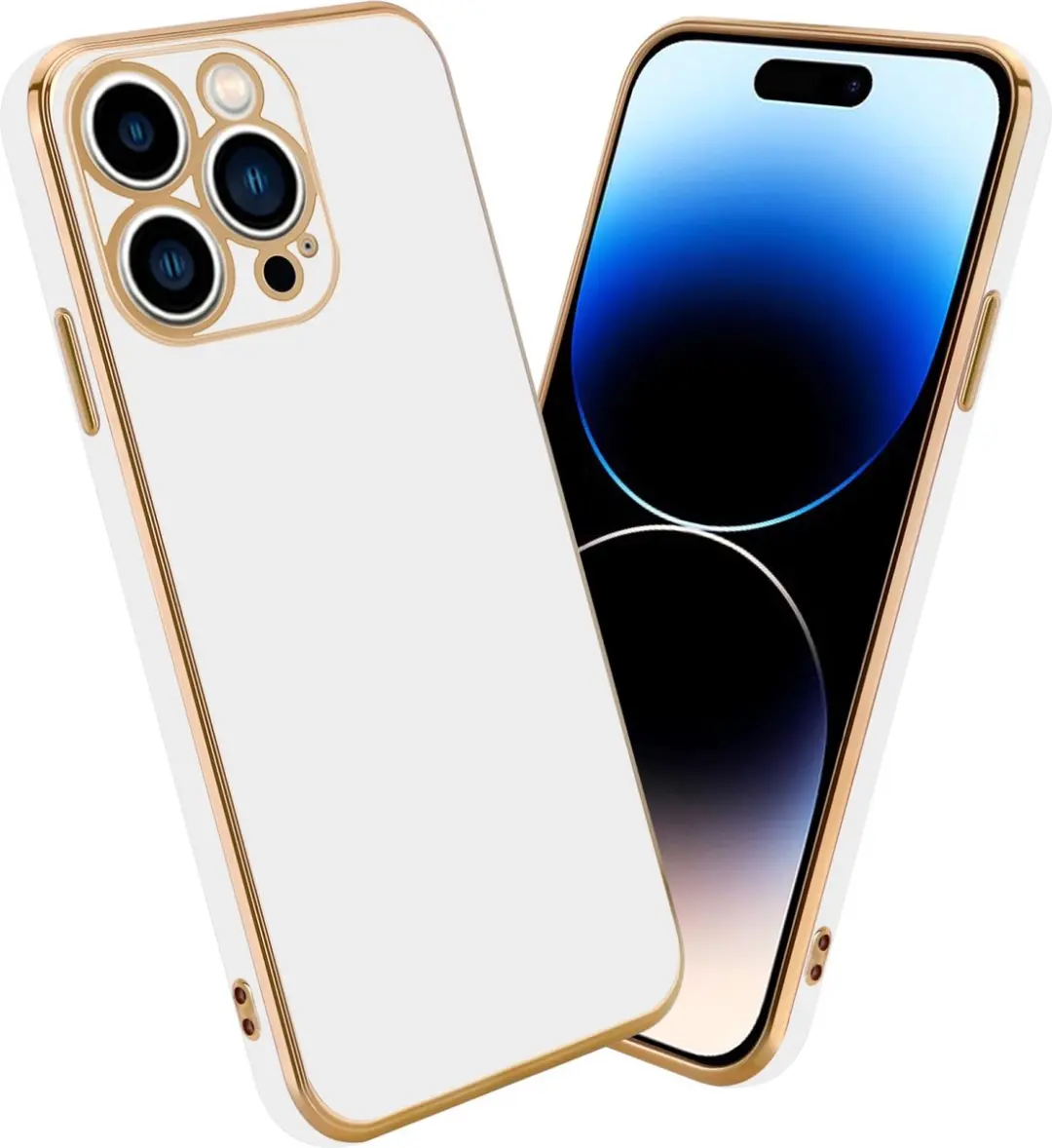 Cadorabo Hoesje geschikt voor Apple iPhone 14 PRO in Glossy Wit
