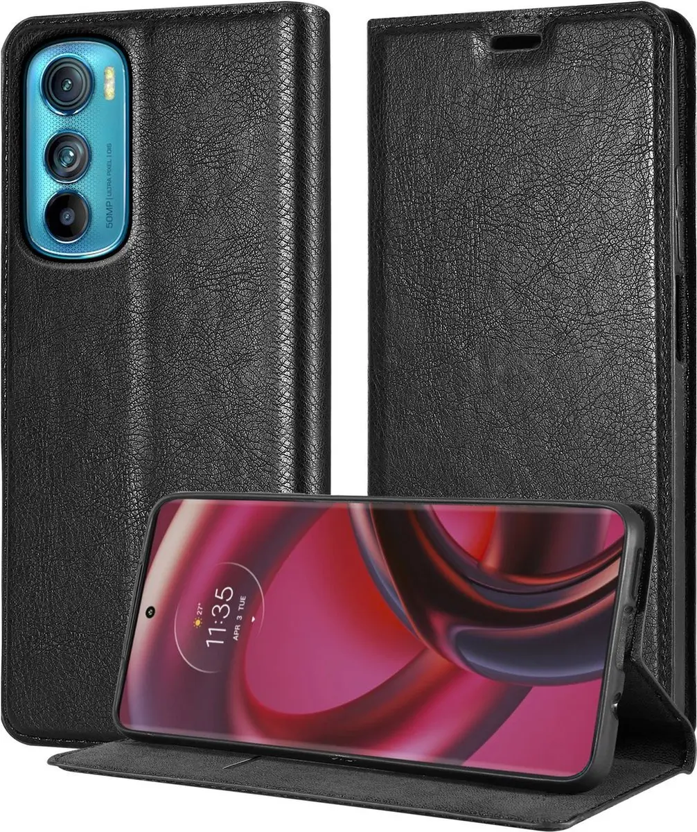 Cadorabo Hoesje geschikt voor Motorola EDGE 30 in ZWARTE NACHT