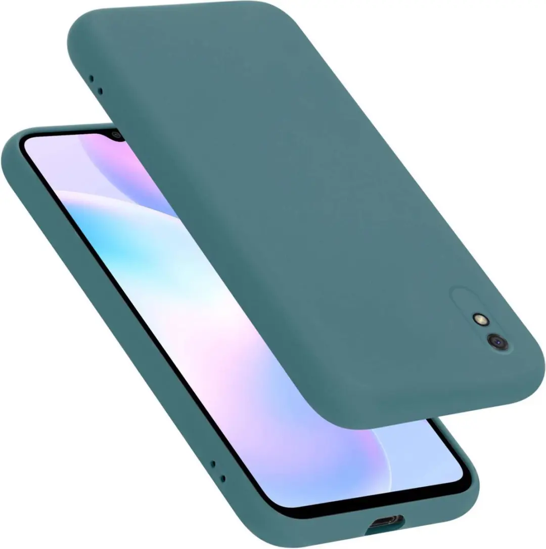 Cadorabo Hoesje geschikt voor Xiaomi RedMi 9A / RedMi 9AT in LIQUID GROEN