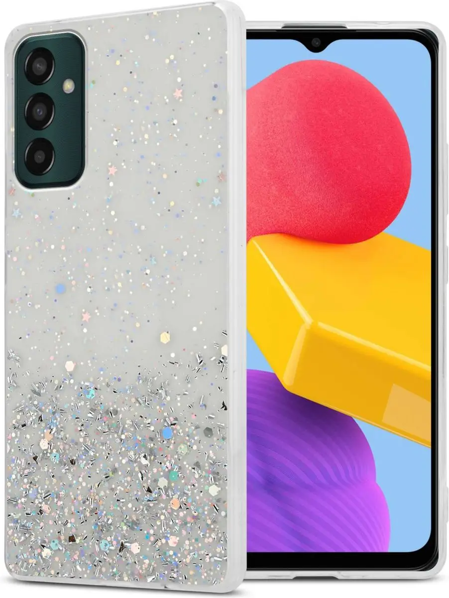 Cadorabo Hoesje geschikt voor Samsung Galaxy M13 4G in Transparant met Glitter