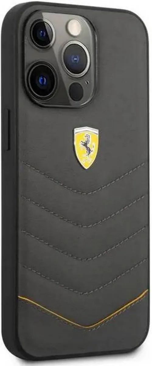 Ferrari Leather Case iPhone 13 Pro Max - Grijs