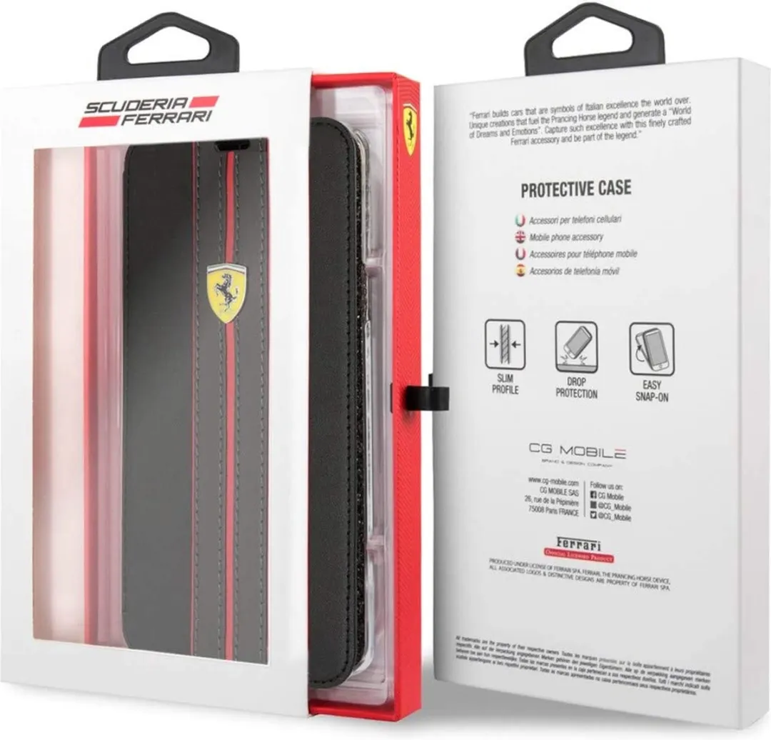 Ferrari Offtrack Book Case Samsung Galaxy S9+ - 2 Stuks - Zwart