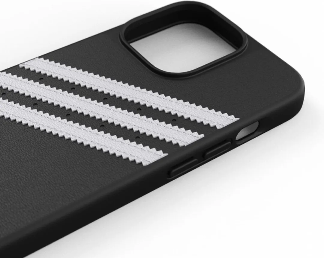 adidas Moulded Case PU Hoesje iPhone 13 Pro - 47114 - Zwart/Witte Strepen