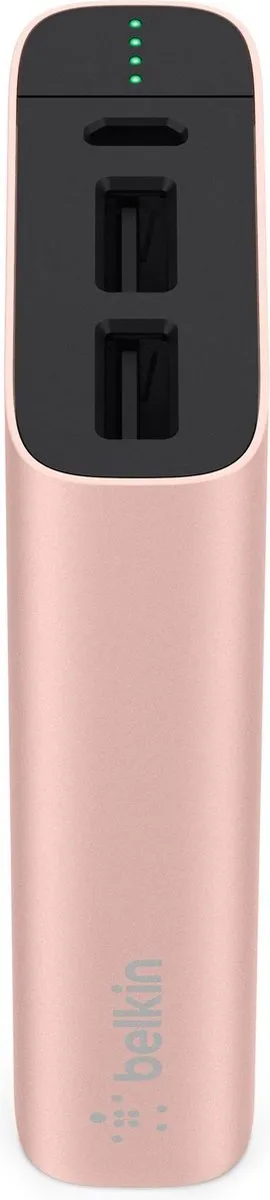 Belkin Mixit F8M989BTC00 Powerbank 6600mAh - 2x USB - Rosegoud - afbeelding 2 van 2