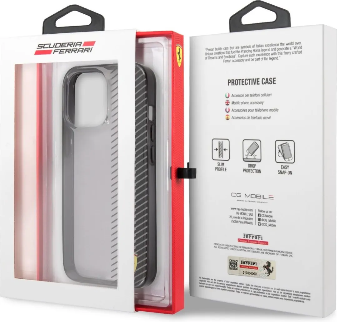 Ferrari On-Track Gradient Back Case - iPhone 13 Pro Max Zwart