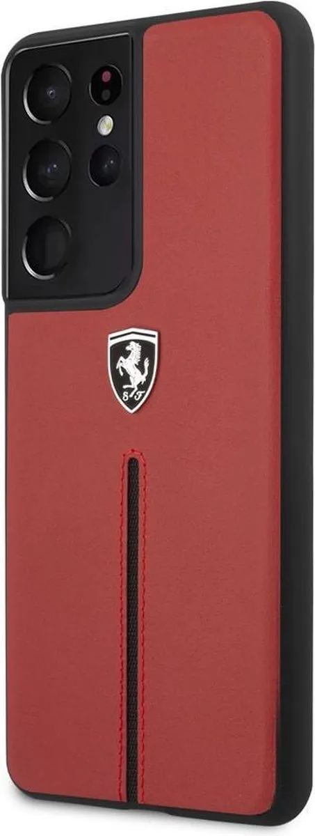 Ferrari Samsung Galaxy S21 Ultra Hoesje - Rood Leer - afbeelding 6 van 6
