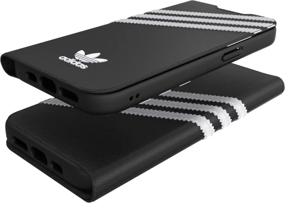 Adidas 3-Stripes Book Case iPhone 13 - Zwart/Wit