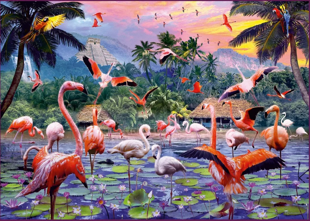 Ravensburger Roze Flamingo's Legpuzzel 1000 Stuks - 170821