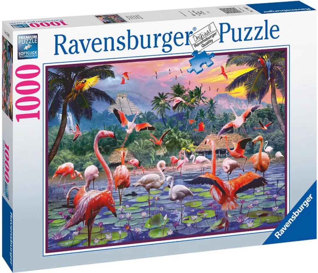 Ravensburger Roze Flamingo's Legpuzzel 1000 Stuks