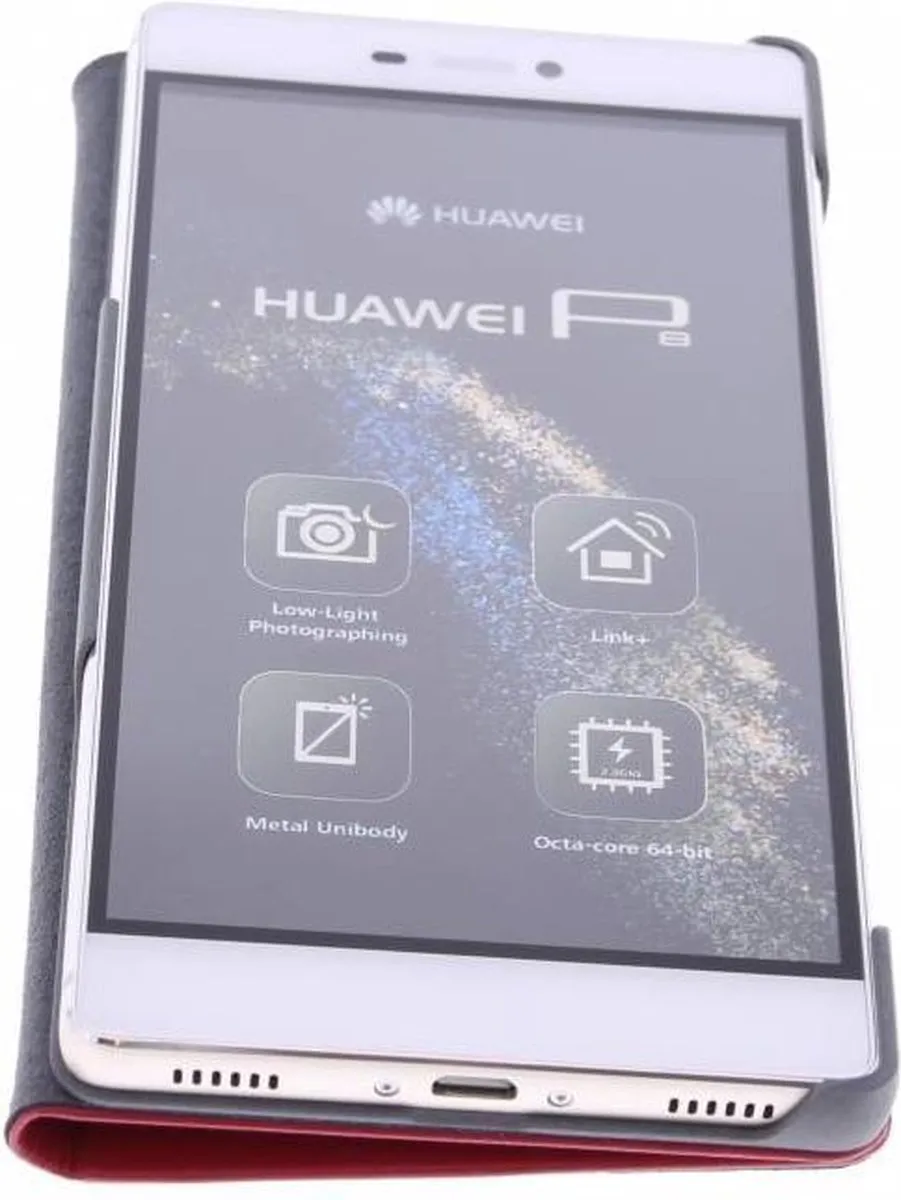 Huawei P8 Flipcover Leder - Rood - 51990832