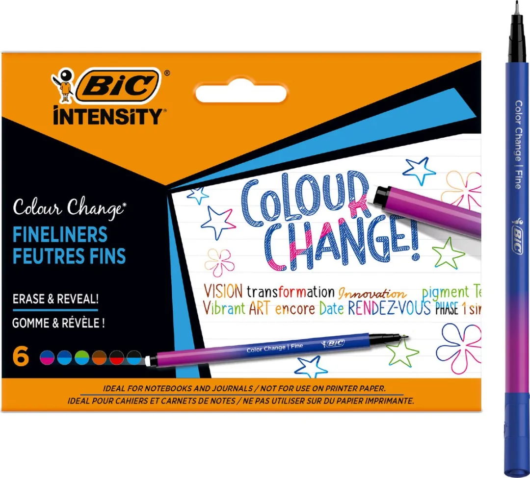 BIC Intensity Color Change Fineliner - 0,4mm - 6 Stuks