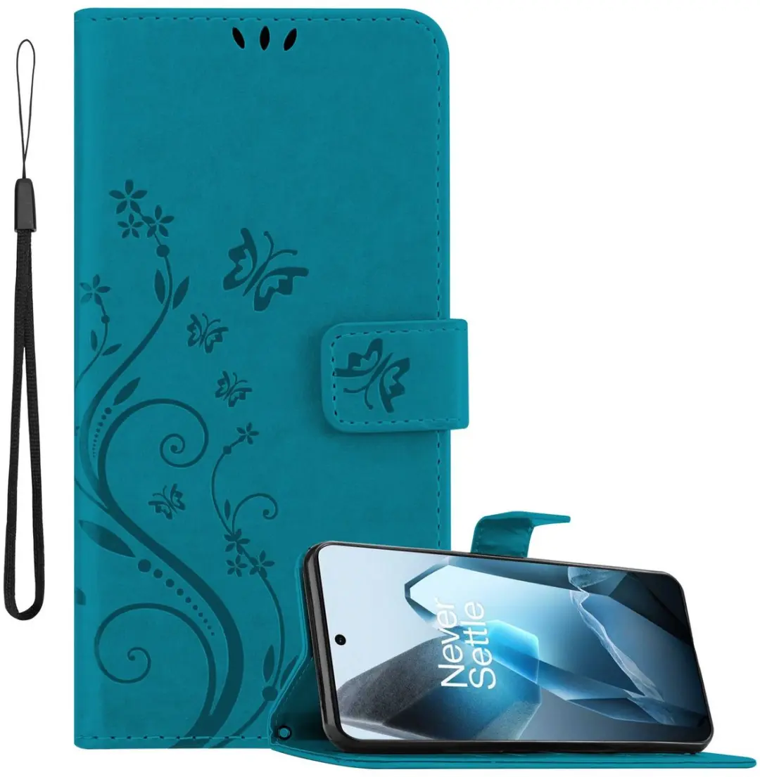Cadorabo Hoesje geschikt voor OnePlus 13 in BLOEMEN BLAUW
