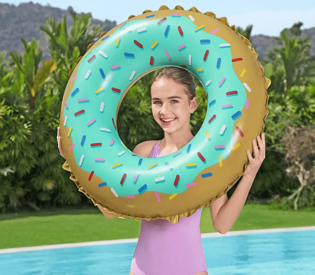 Bestway Zwemband Sweet Donut 91cm - Blauw/Goud - afbeelding 5 van 6