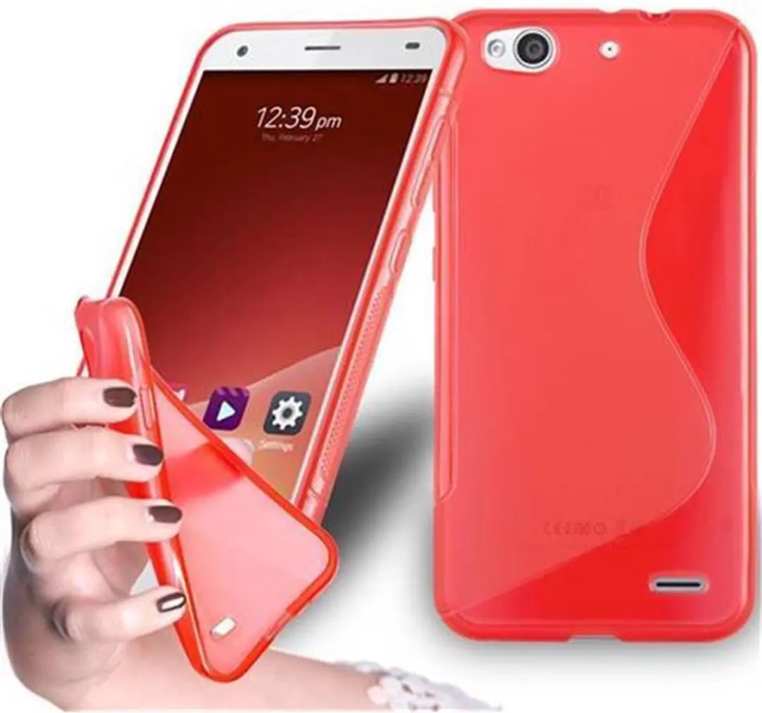 Cadorabo Hoesje geschikt voor ZTE Blade S6 LUX in INFERNO ROOD - Beschermhoes gemaakt van flexibel TPU silicone Case Cover
