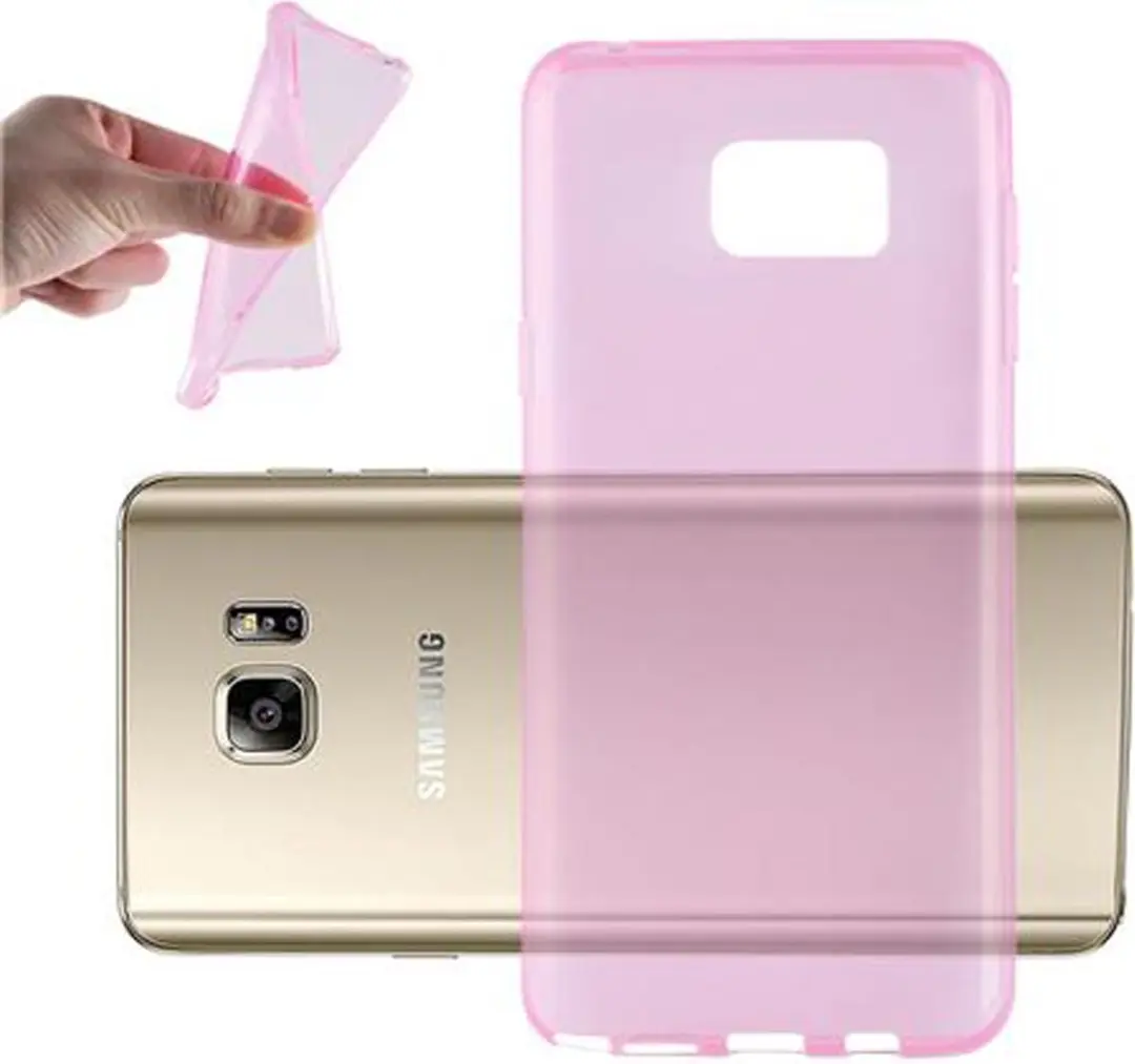Cadorabo Hoesje geschikt voor Samsung Galaxy NOTE 5 in TRANSPARANT ROZE
