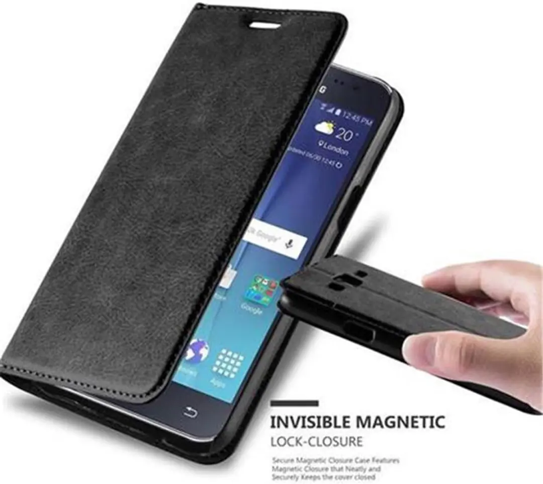 Cadorabo Hoesje geschikt voor Samsung Galaxy J5 2015 in ZWARTE NACHT