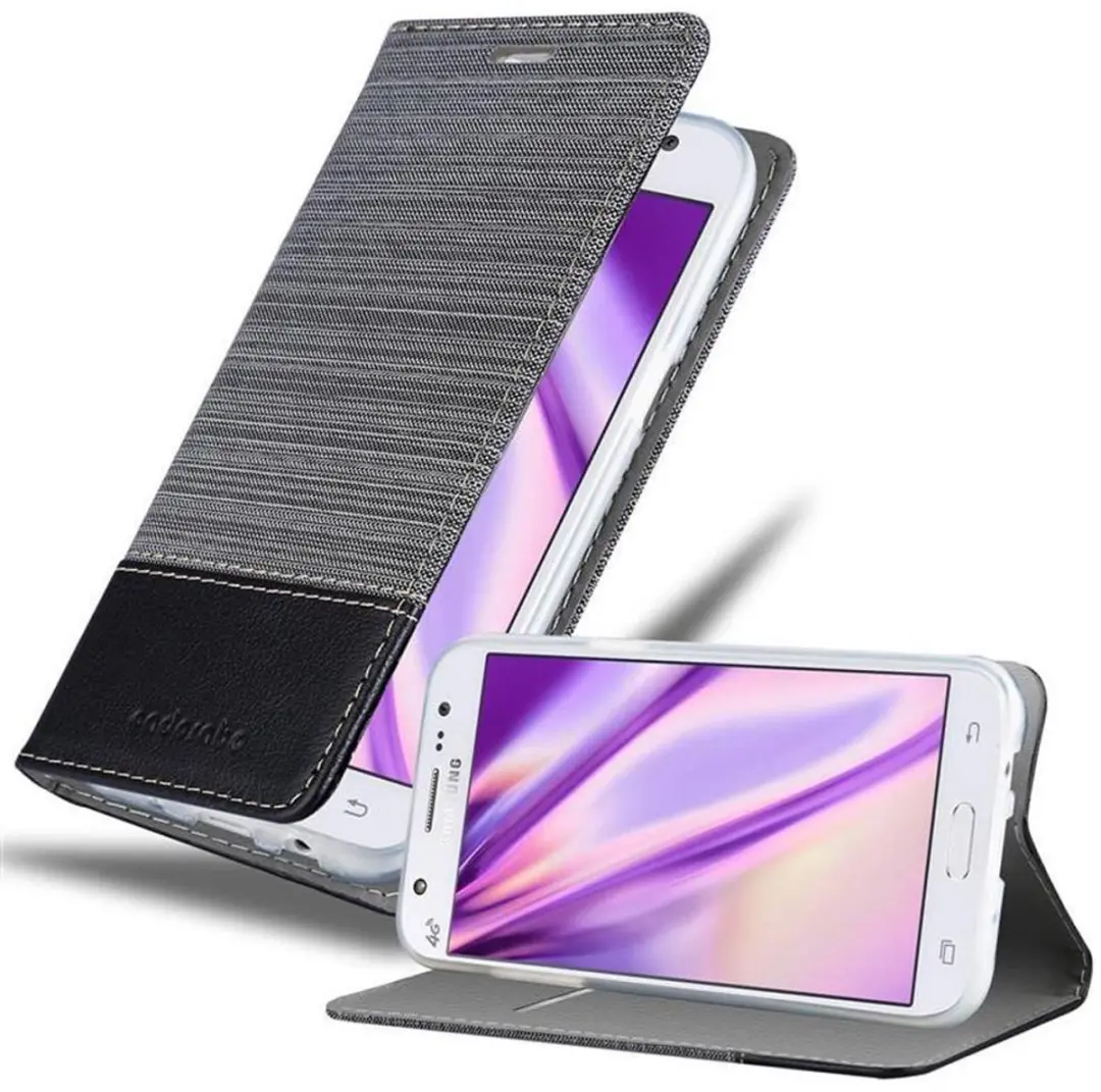 Cadorabo Hoesje geschikt voor Samsung Galaxy J5 2015 in GRIJS ZWART