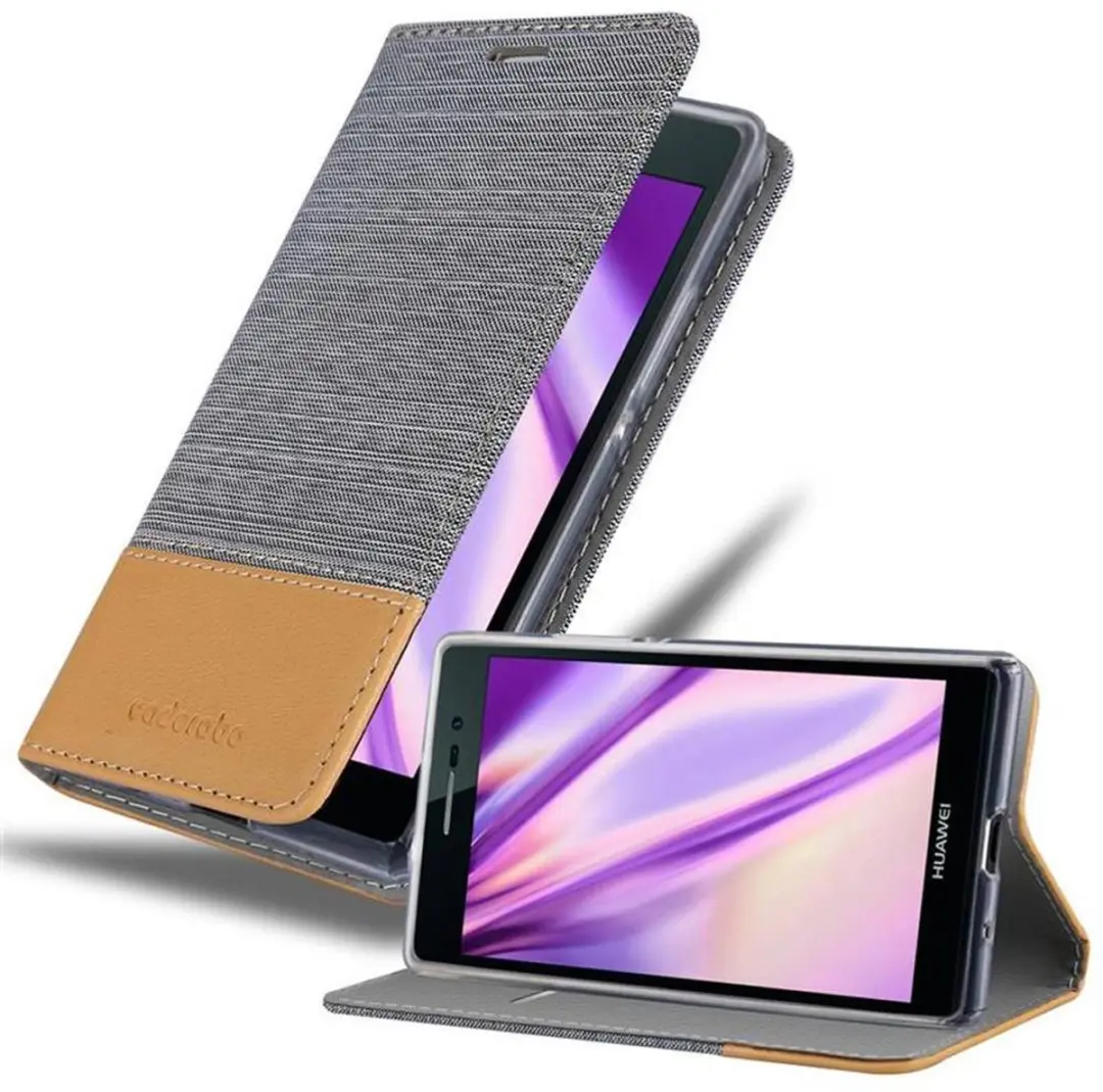 Cadorabo Hoesje geschikt voor Huawei ASCEND P7 in LICHTGRIJS BRUIN