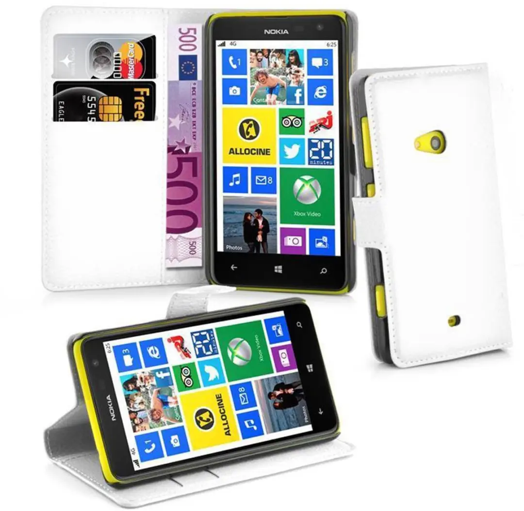 Cadorabo Hoesje geschikt voor Nokia Lumia 625 in ARCTISCH WIT
