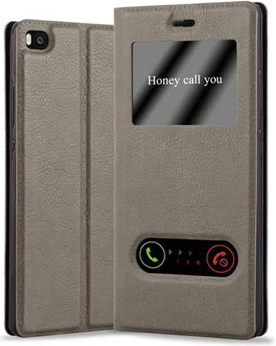 Cadorabo Hoesje geschikt voor Huawei P8 in STEEN BRUIN