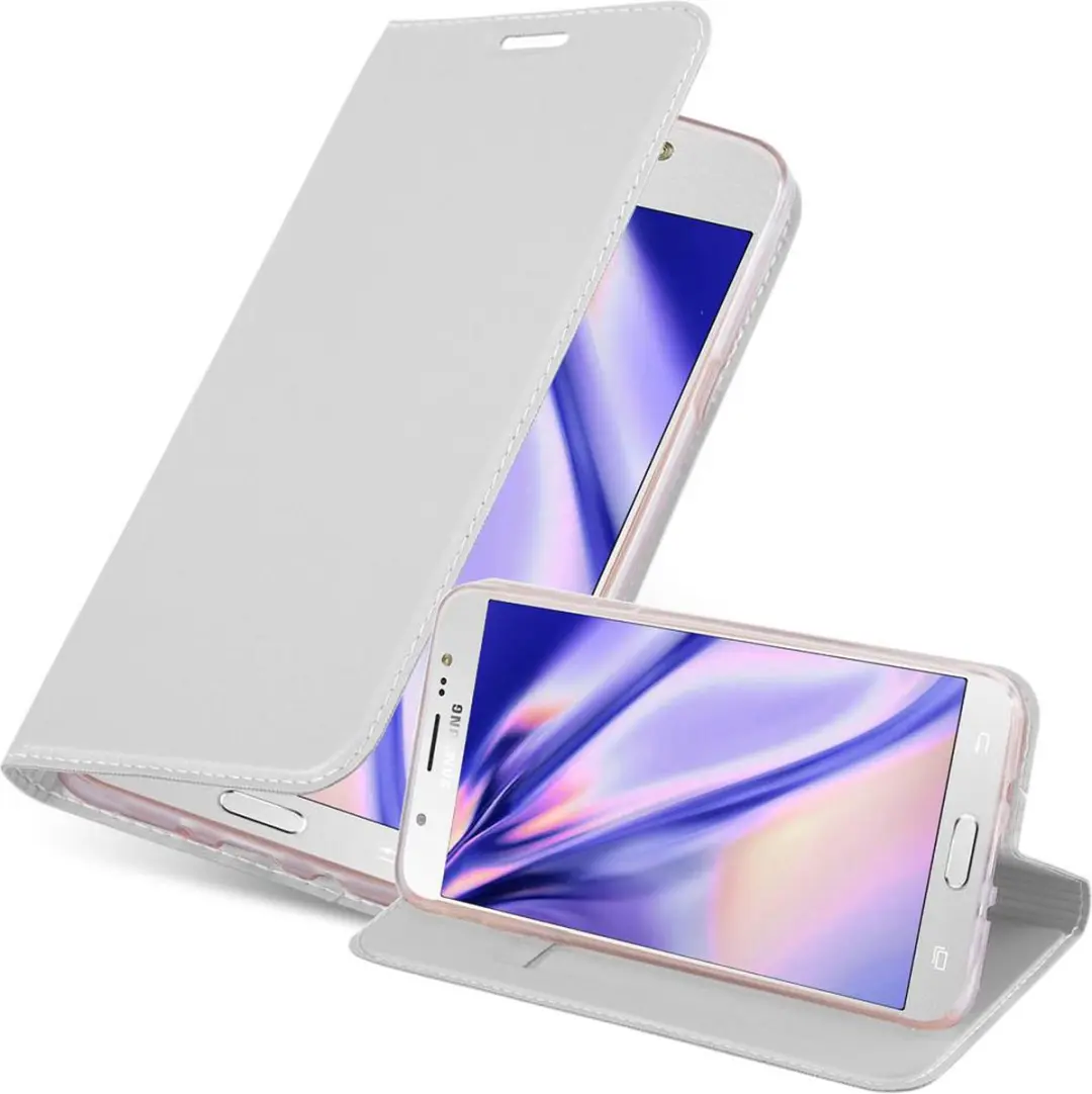 Cadorabo Hoesje geschikt voor Samsung Galaxy J7 2016 in CLASSY ZILVER