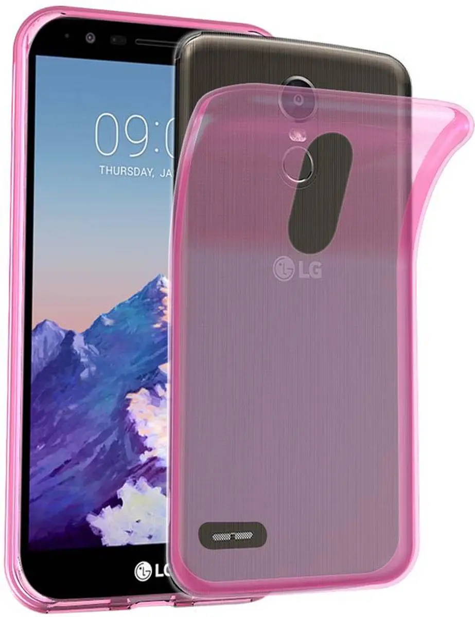 Cadorabo Hoesje geschikt voor LG STYLUS 3 in TRANSPARANT ROZE