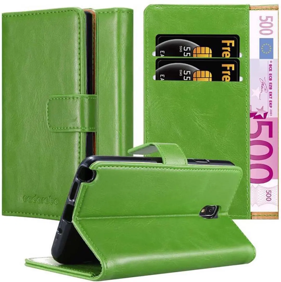 Cadorabo Hoesje geschikt voor Samsung Galaxy NOTE 3 NEO in GRAS GROEN