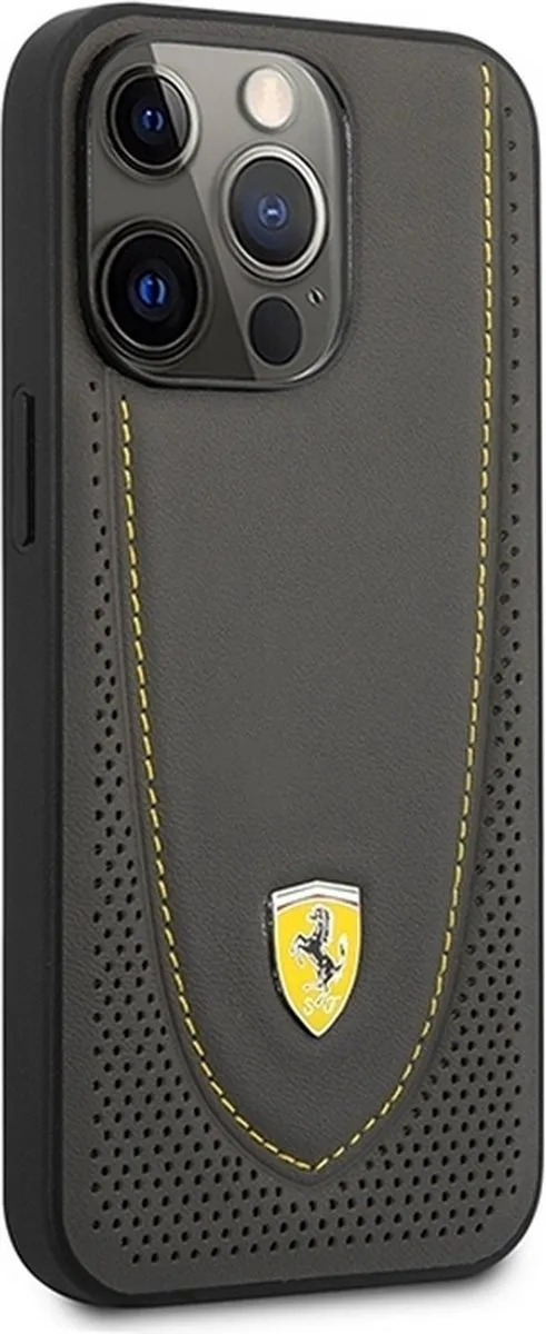 Ferrari Leather Curved Line Hoesje FESCI13LGL - Grijs