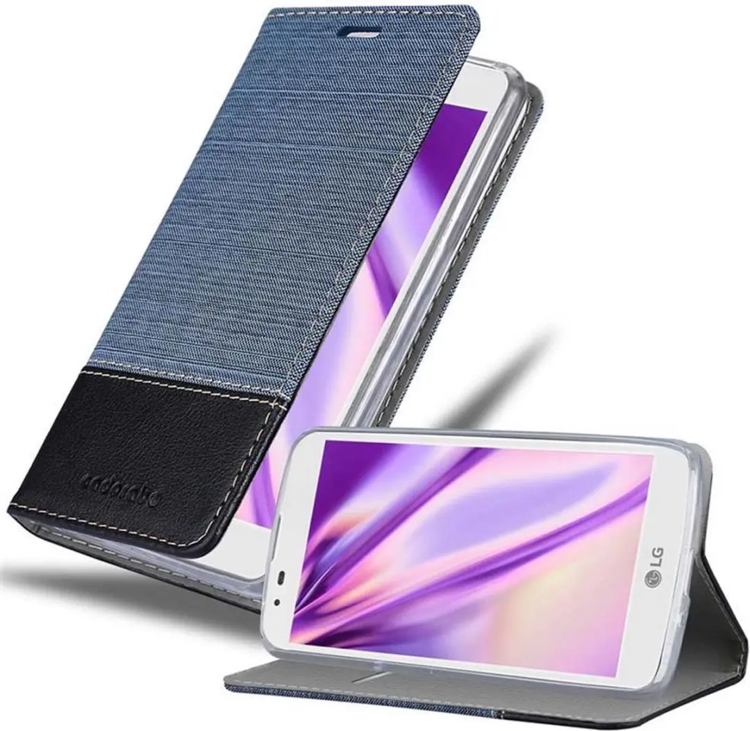 Cadorabo Hoesje geschikt voor LG K7 2016 in DONKERBLAUW ZWART