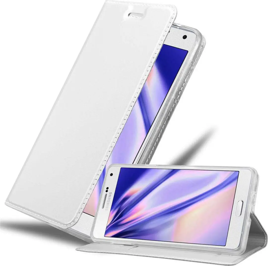 Cadorabo Hoesje geschikt voor Samsung Galaxy A7 2015 in CLASSY ZILVER