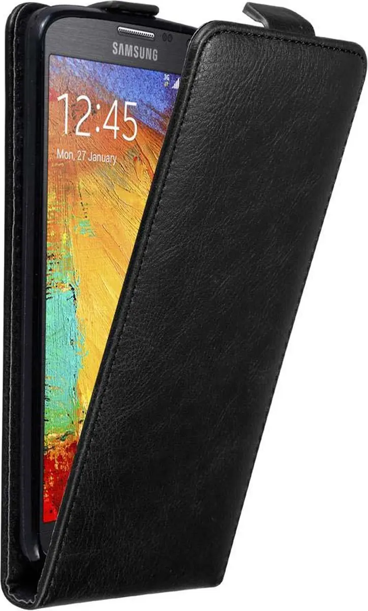 Cadorabo Hoesje geschikt voor Samsung Galaxy NOTE 3 NEO in ZWARTE NACHT