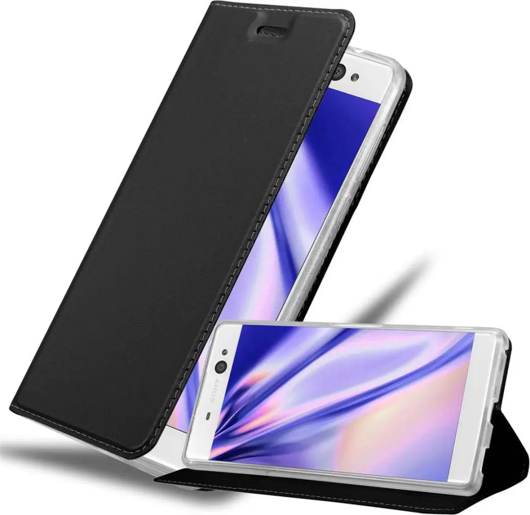Cadorabo Hoesje geschikt voor Sony Xperia XA ULTRA in CLASSY ZWART