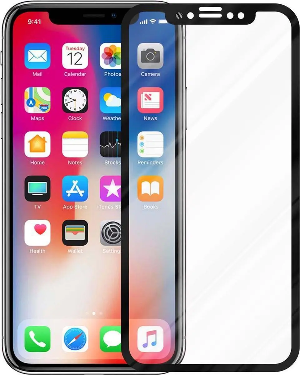 Cadorabo Volledig scherm pantserfolie geschikt voor Apple iPhone X / XS in TRANS