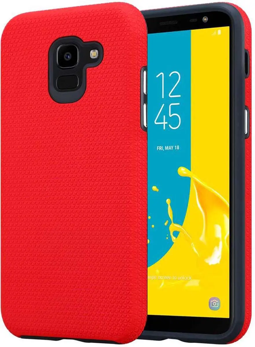 Cadorabo Hoesje geschikt voor Samsung Galaxy J6 2018 in ANJERS ROOD