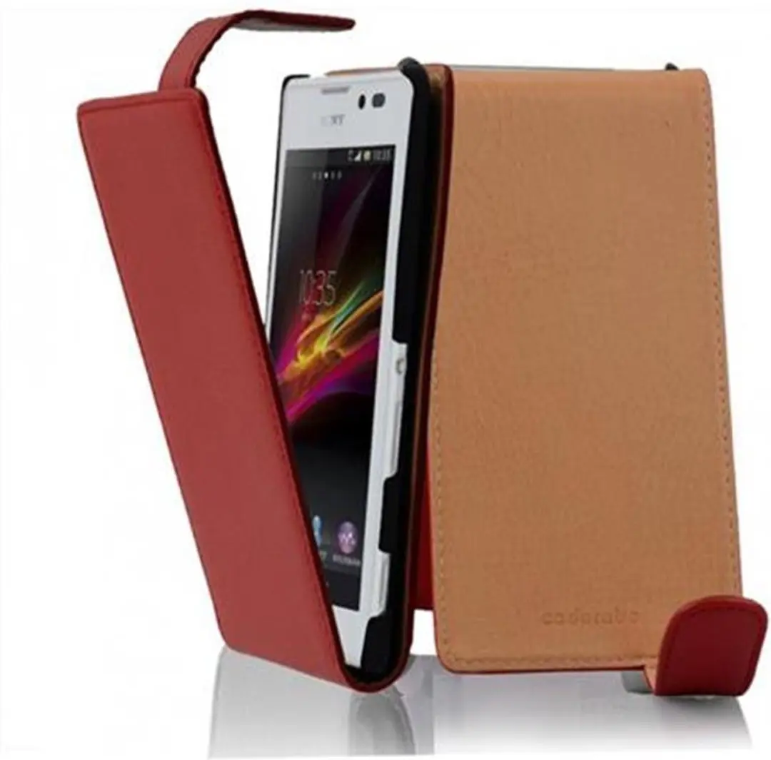 Cadorabo Hoesje geschikt voor Sony Xperia C in INFERNO ROOD