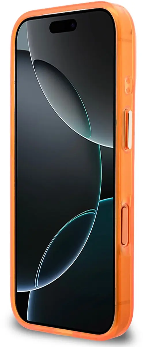 Guess iPhone 17 Pro Hoesje - 4G Script Metal Logo - Oranje - afbeelding 4 van 6