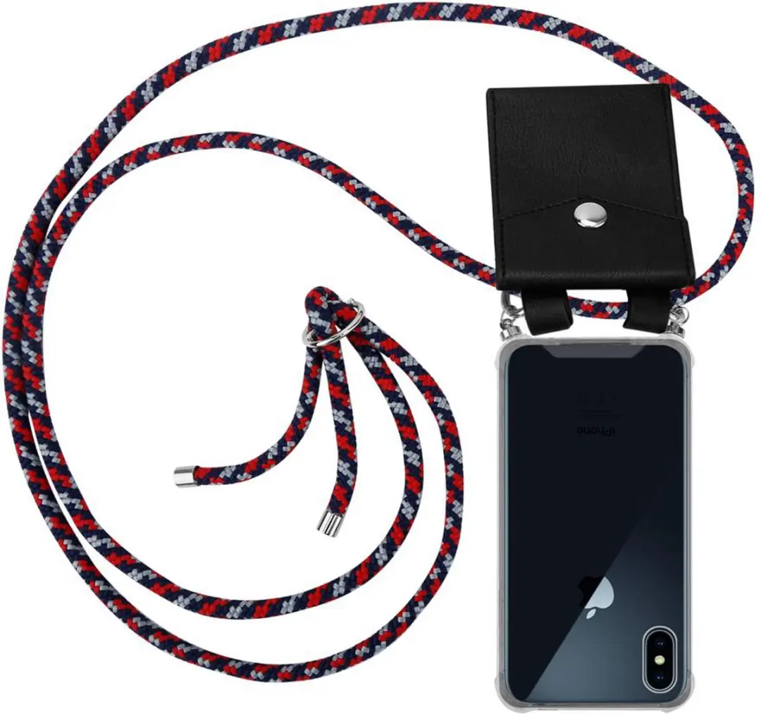 Cadorabo Hoesje geschikt voor Apple iPhone X / XS in ROOD BLAUW WIT