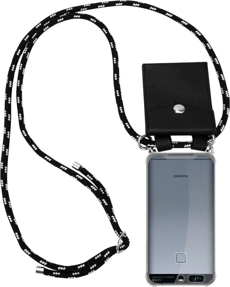 Cadorabo Hoesje geschikt voor Huawei P9 in ZWART ZILVER