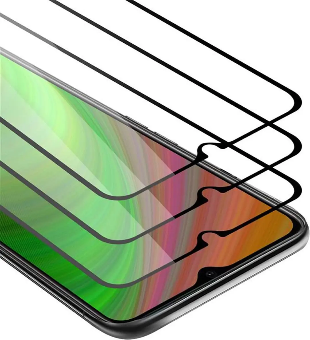 Cadorabo 3x Screenprotector geschikt voor Oppo A12 Volledig scherm pantserfolie