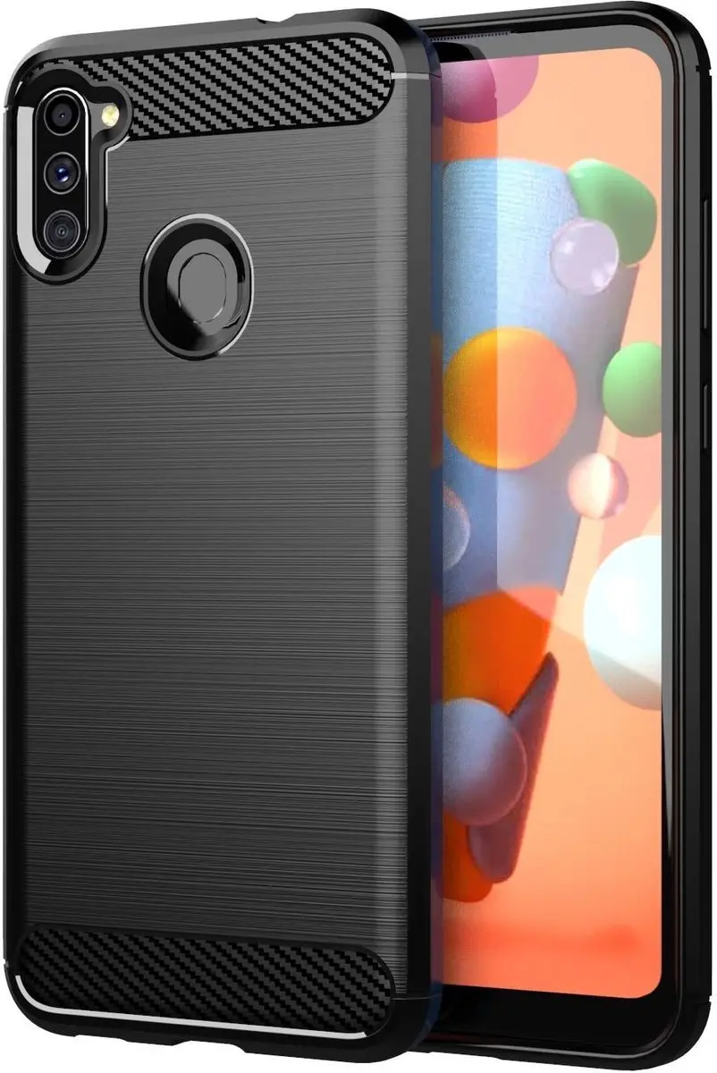Cadorabo Hoesje geschikt voor Samsung Galaxy A11 / M11 in Brushed Zwart