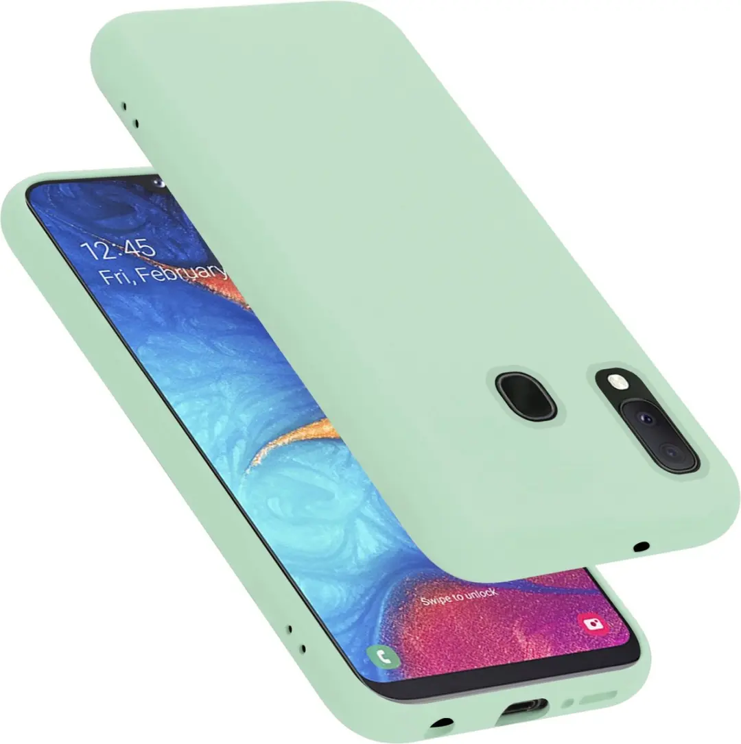 Cadorabo Hoesje geschikt voor Samsung Galaxy A10e / A20e in LIQUID LICHT GROEN