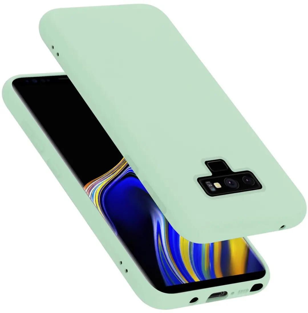 Cadorabo Hoesje geschikt voor Samsung Galaxy NOTE 9 in LIQUID LICHT GROEN