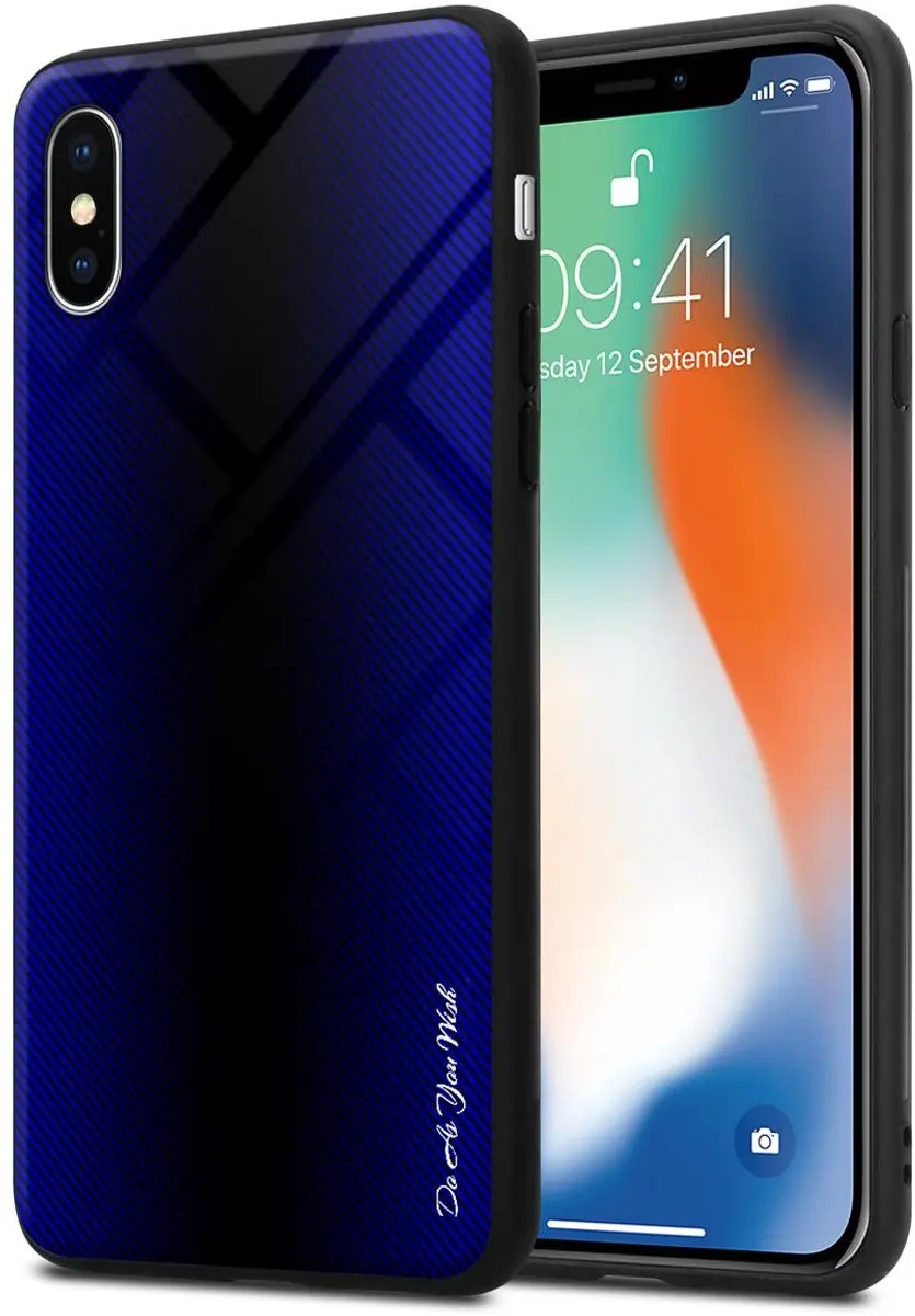 Cadorabo Hoesje geschikt voor Apple iPhone X / XS in KOBALT PAARS