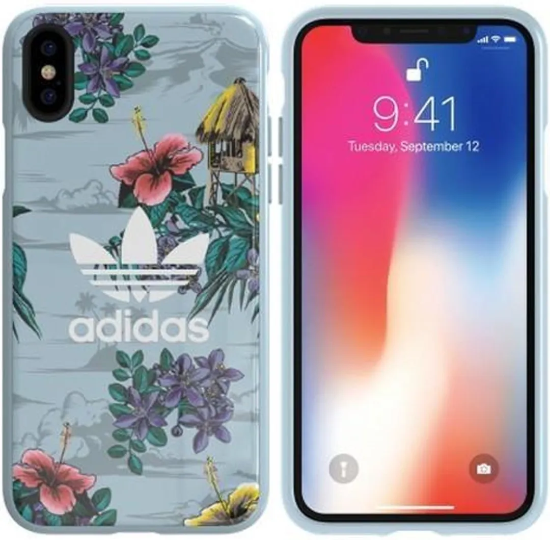 Adidas Floral Back Case - iPhone X/XS Grijs