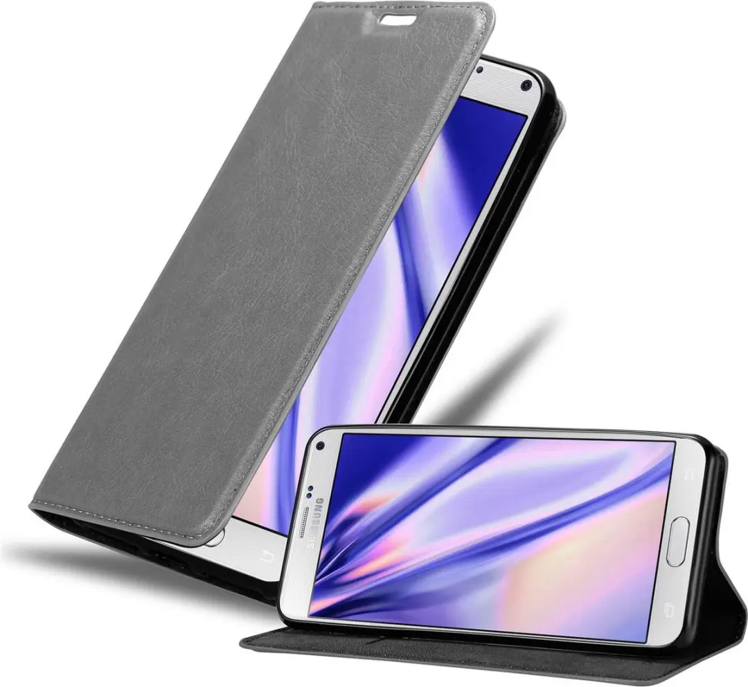 Cadorabo Hoesje geschikt voor Samsung Galaxy NOTE 4 in TITANIUM GRIJS