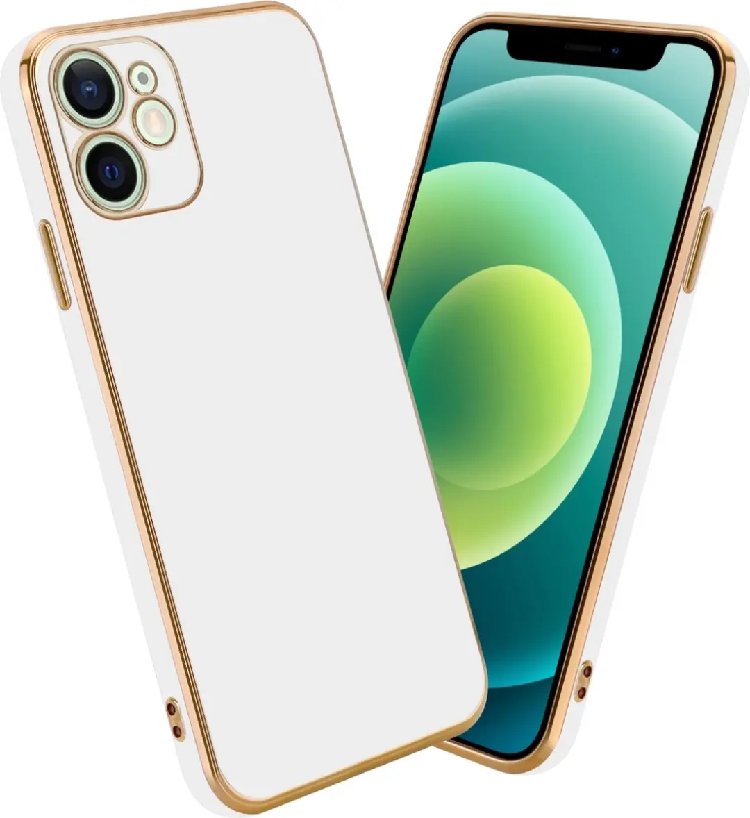 Cadorabo Hoesje geschikt voor Apple iPhone 12 MINI in Glossy Wit
